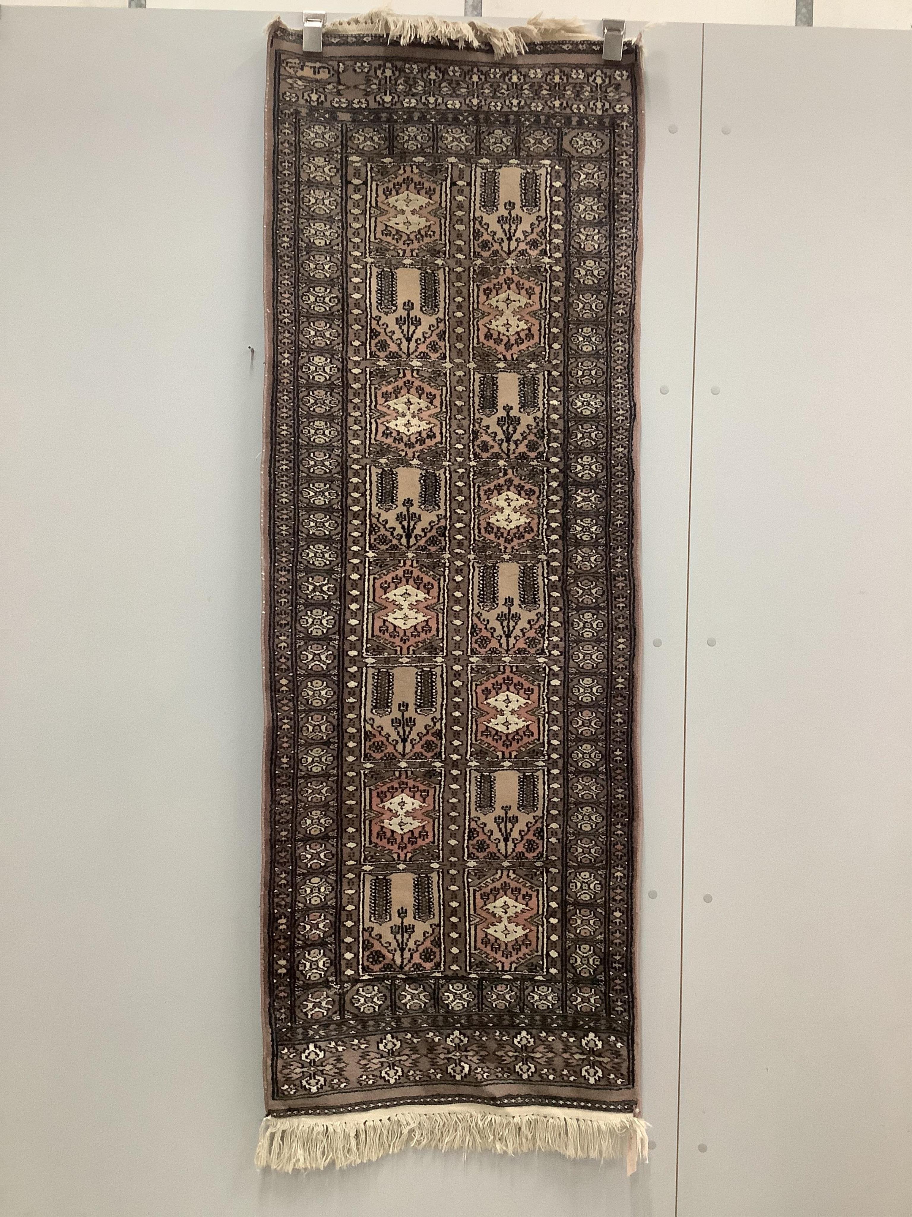 An Indian Persian style rug, 150 x 89cm and a small runner 180 x 64cm. Condition - both poor, faded